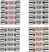 HUAREW Ceramic Tube Fuses 6.3x25mm 3A 5A 10A 13A 20 Pcs BS1362 Kit