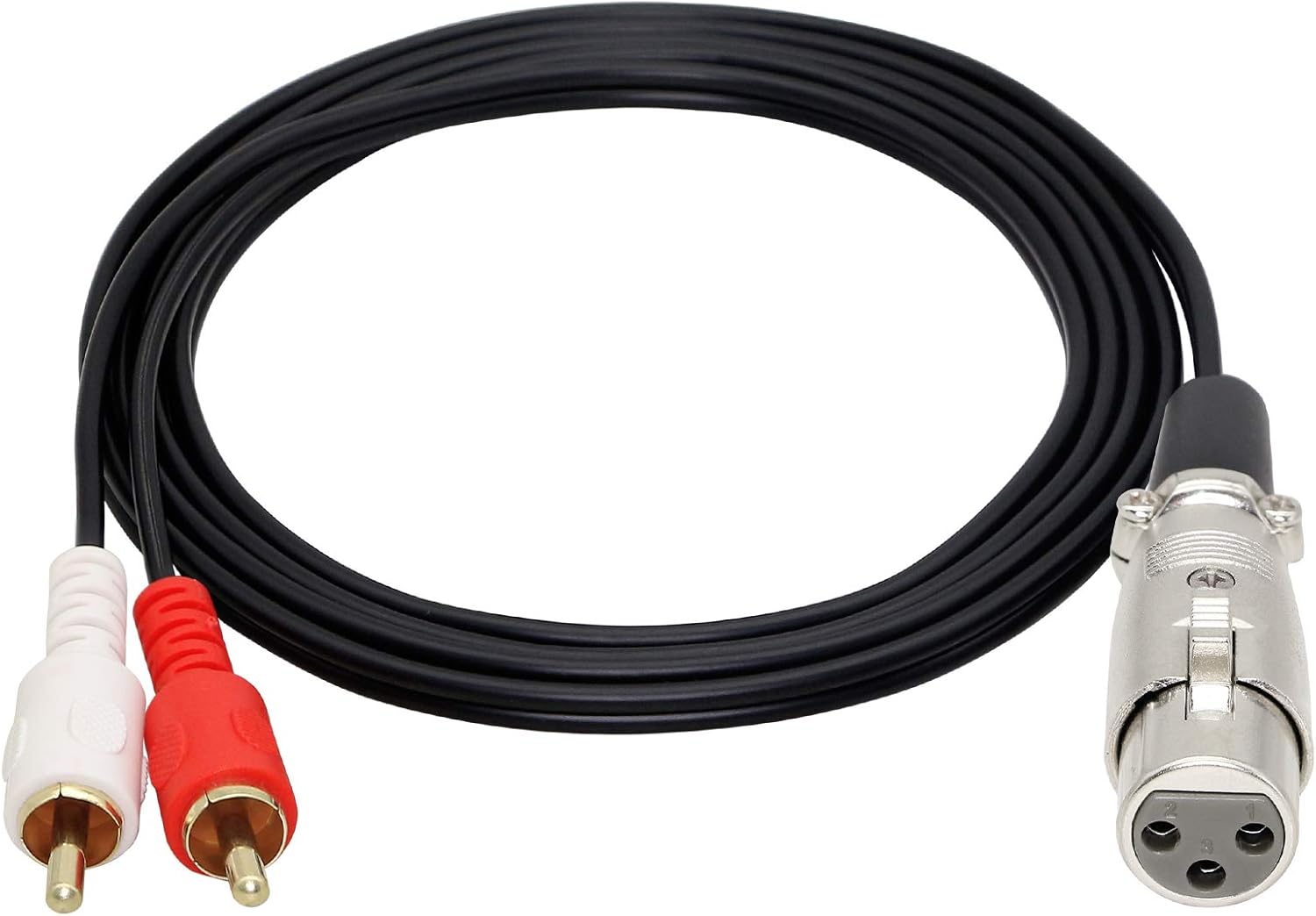 RCA to XLR, Dual RCA Male to 3 Pin XLR Male Y Splitter Cable, Phono RCA