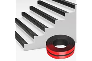 Elvone Stair Nosing, Rubber Edging Guard Trim Self Adhesive, Vinyl Staircase Step Edge Protector for Outdoor & Indoor(10 FT, Black)