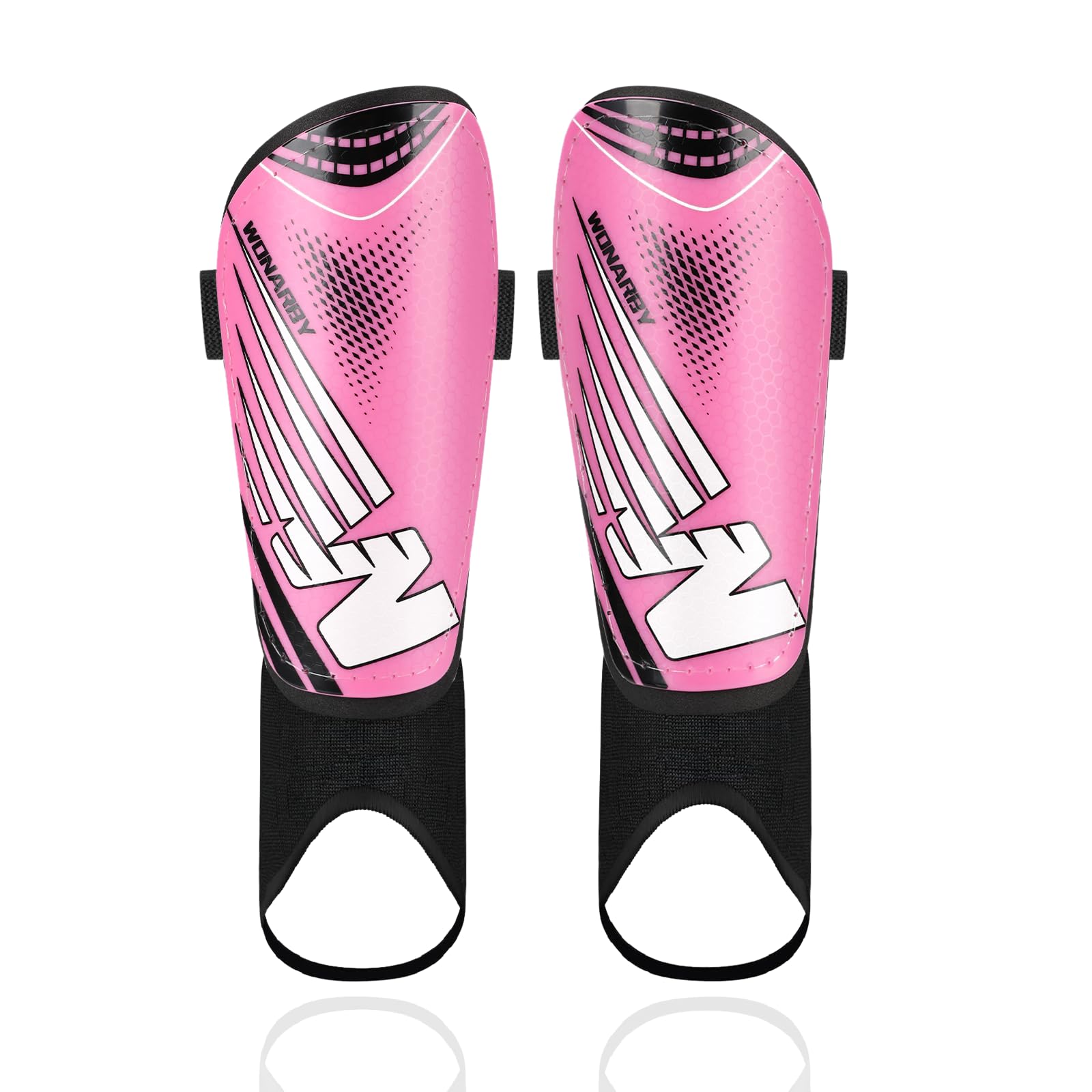 Photo 1 of Shin Guards Soccer Youth Kids - Shin Guard for Toddler Boys Girls Teenagers 2-18 Years Old with Ankle Sleeves Protection - Football Shin Pads Equipment with Adjustable Strap - Pink,S