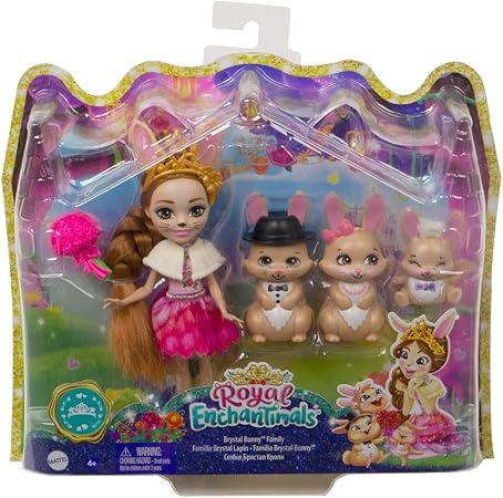 Enchantimals Gyj08 Familien Spielzeugset Mit Hasenmadchen Brystal Bunny 15 2 Cm Aus Der Royals Kollektion 3 Hasenfiguren Und 4 Zubehorteilen Tolles Geschenk Fur Kinder Von 4 Jahren Amazon De Spielzeug