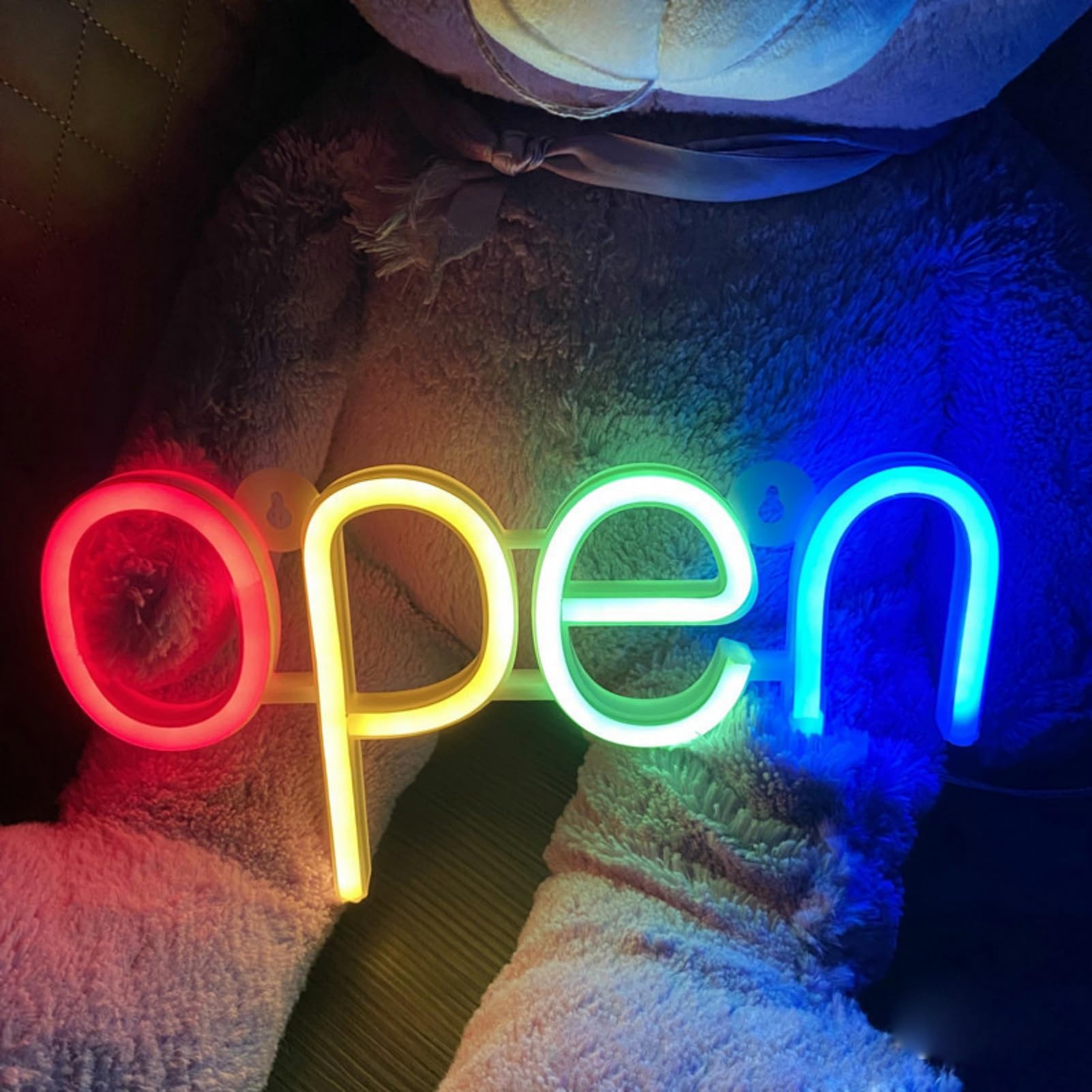 Photo 1 of LED Open Signs for Business, High Brightness Open Sign Neon Light Up Letters Power By 3 AA Batteries (Not Included) for Bedroom Bar Pub Hotel Coffee Shop Restaurant