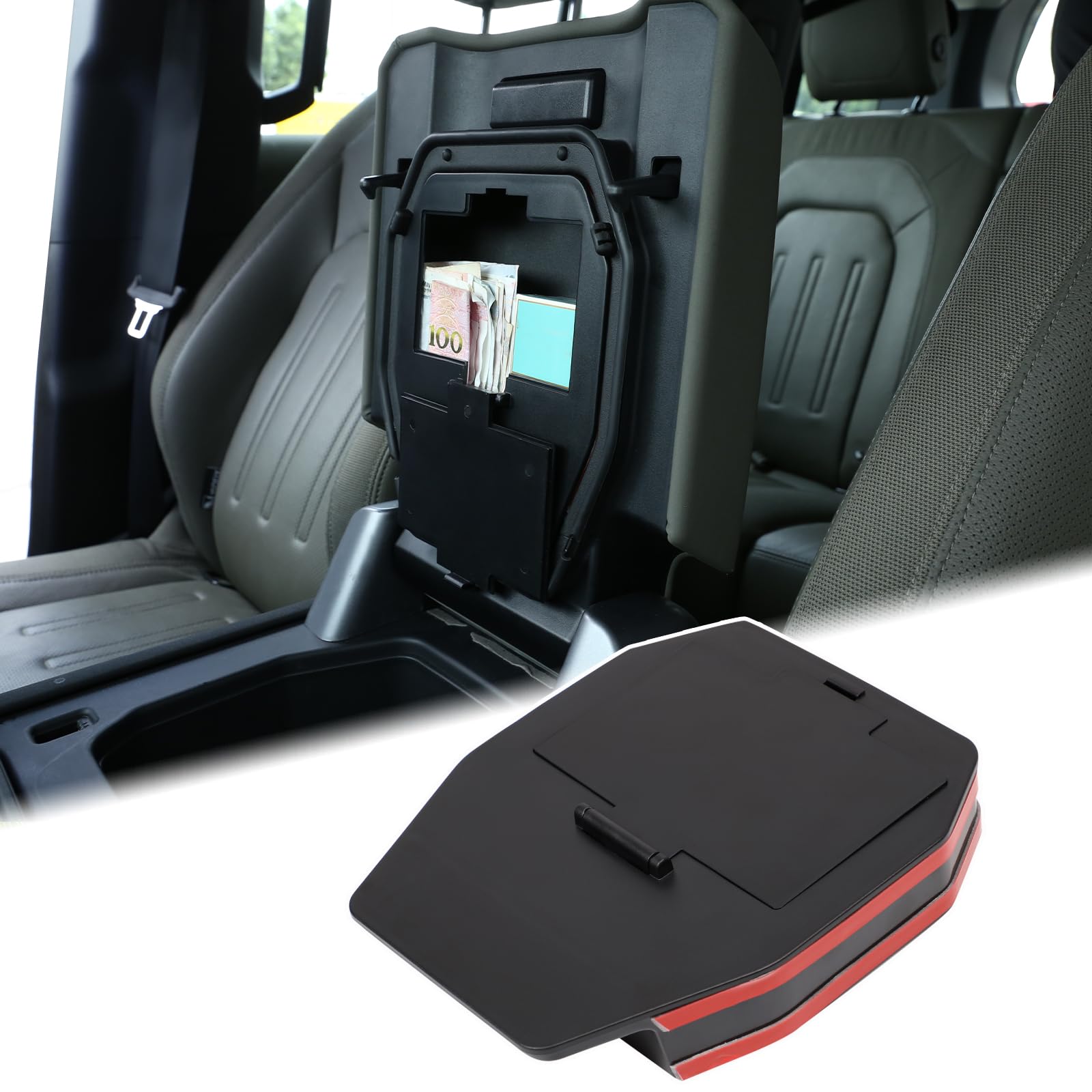 Photo 1 of Car Armrest Hidden Storage Box Compatible with Land Rover Defender 2020-2025 Center Console Handrail Privacy Organizer Tray Armrest Storage Box Container Insert Pallet Manager Interior Accessories
