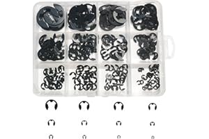 ZTFDPFZTL 220‑Piece 2mm–12 mm E‑Clip Set – Carbon Steel Circlip Assortment Kit with Compartmented Organizer