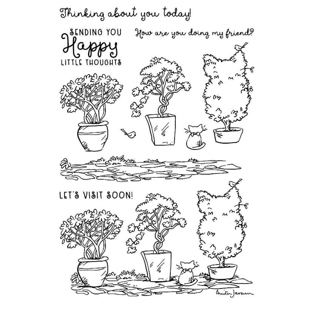 Potted Plants Dies and Stamp Sets for Card Making Cute Cats Metal Cutting Dies for DIY Scrapbooking Paper Crafting Embossing Stencil Die Cuts Punch Template Mould Arts Crafts Scrapbook Album Decor