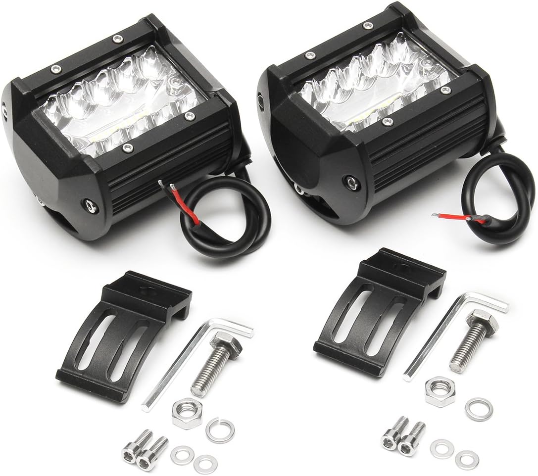 AMBOTHER LED Pods Light Bar 4-Inch 120-watt 12800-lumen Driving Fog Off Road Lights Triple Row Waterproof Spot Flood Combo Beam LED Cubes Lights for Pickup Truck Jeep ATV UTV SUV Boat, 2 Pack: Automotive