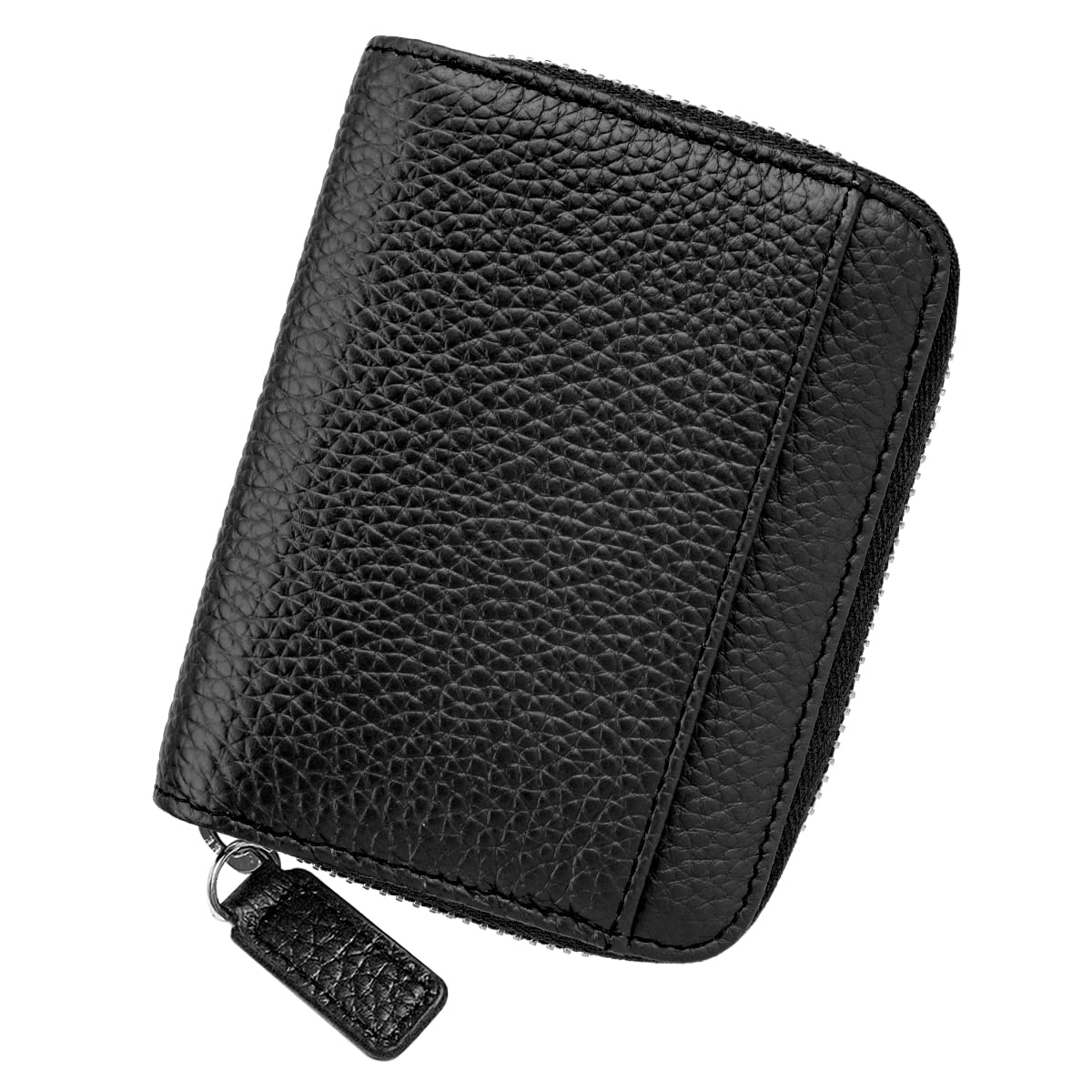 KTUEOV Card Holders Women, Credit Card Holder for Women Genuine Leather Card Holder RFID Blocking Smooth Zipper Design with 10 Card Slots 2 Cash Slots and 1 Coin Pocket, Small Coin Purse for Women Men