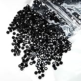 qiipii 10000PCS 2mm Small Solid Black Resin Rhinestones for Crafting SS6 Pure Black Flatback Jelly Stones Bulk Diamonds Gems Charms for Nails Face Eyes Makeup Tumblers Bottles DIY Crafts Clothes Shoes