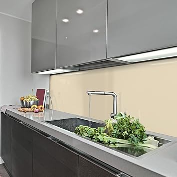 Kerabad Kuchenruckwand Kuchenspiegel Wandverkleidung Fliesenverkleidung Fliesenspiegel Aus Aluverbund Kuche Elfenbein Glanz Matt 50x100cm Amazon De Kuche Haushalt