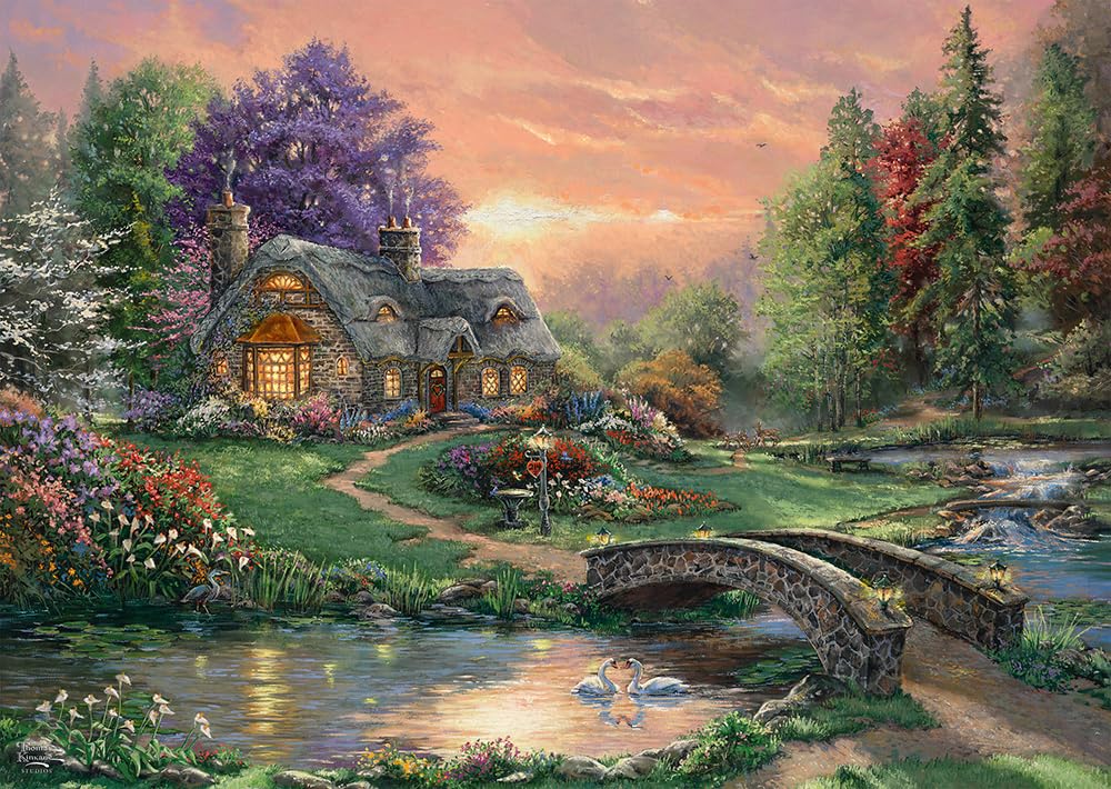 Schmidt Spiele, Thomas Kinkade: Sweetheart Retreat (1000 pc), Puzzle, Ages 14+