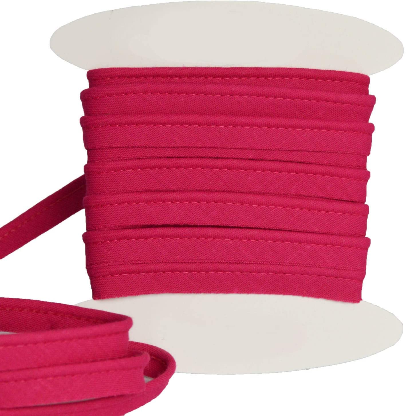 Cotton flanged Insert Piping Cord - Available in Several Colours - Flanged Piping Cord for Cushions (Fuchsia, By 5 Meters)