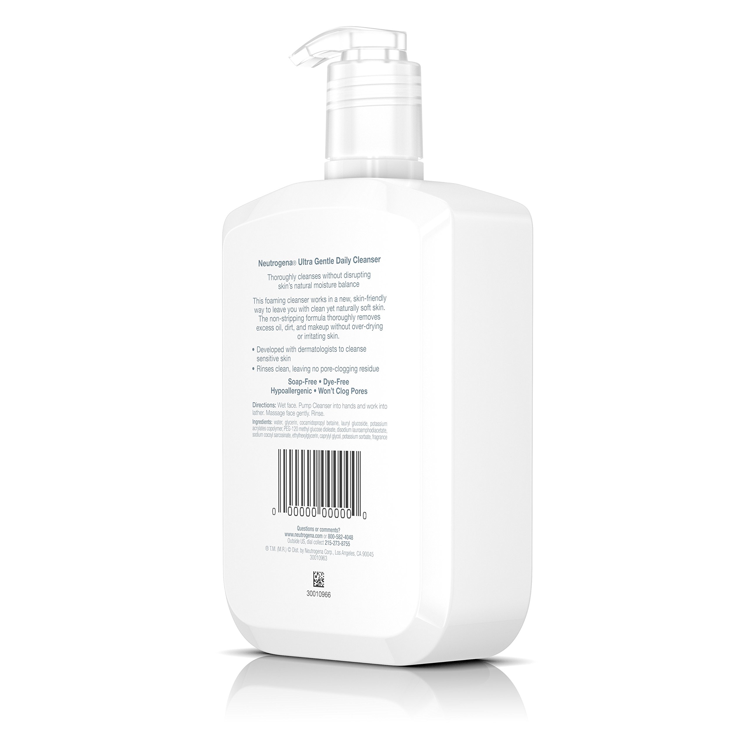 Neutrogena Ultra Gentle Daily Facial Cleanser for Sensitive Skin, Oil