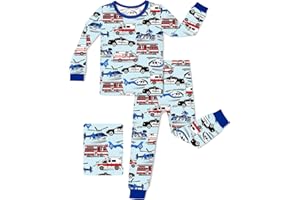 babee Reshinee Bamboo Viscose Toddler Pajamas Boys Girls Baby 12M-8Y Pjs Sets Kids 2pcs Snug fit Long-Sleeve Sleepwear