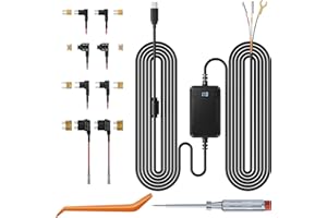 TERUNSOUl Dash Cam Acc Multi-Size Hardwire Kit with Voltage Indicator for Dash Camera 9.8Ft, Red: Acc Power, Yellow:Constant Power