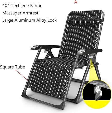Amazon Com Xiaomei Folding Recliner Chair Outdoor Heavy Duty Lounger Cushion Living Room Aluminum Upgrade Lock Reclining Patio Chairs Black A Sports Outdoors