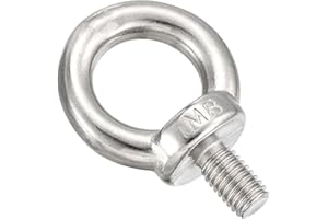 METALLIXITY Shoulder Eye Bolt (M8x15mm) 20Pcs, 304 Stainless Steel Machinery Lifting Ring Threaded Eye Bolt - for Load Hoisti