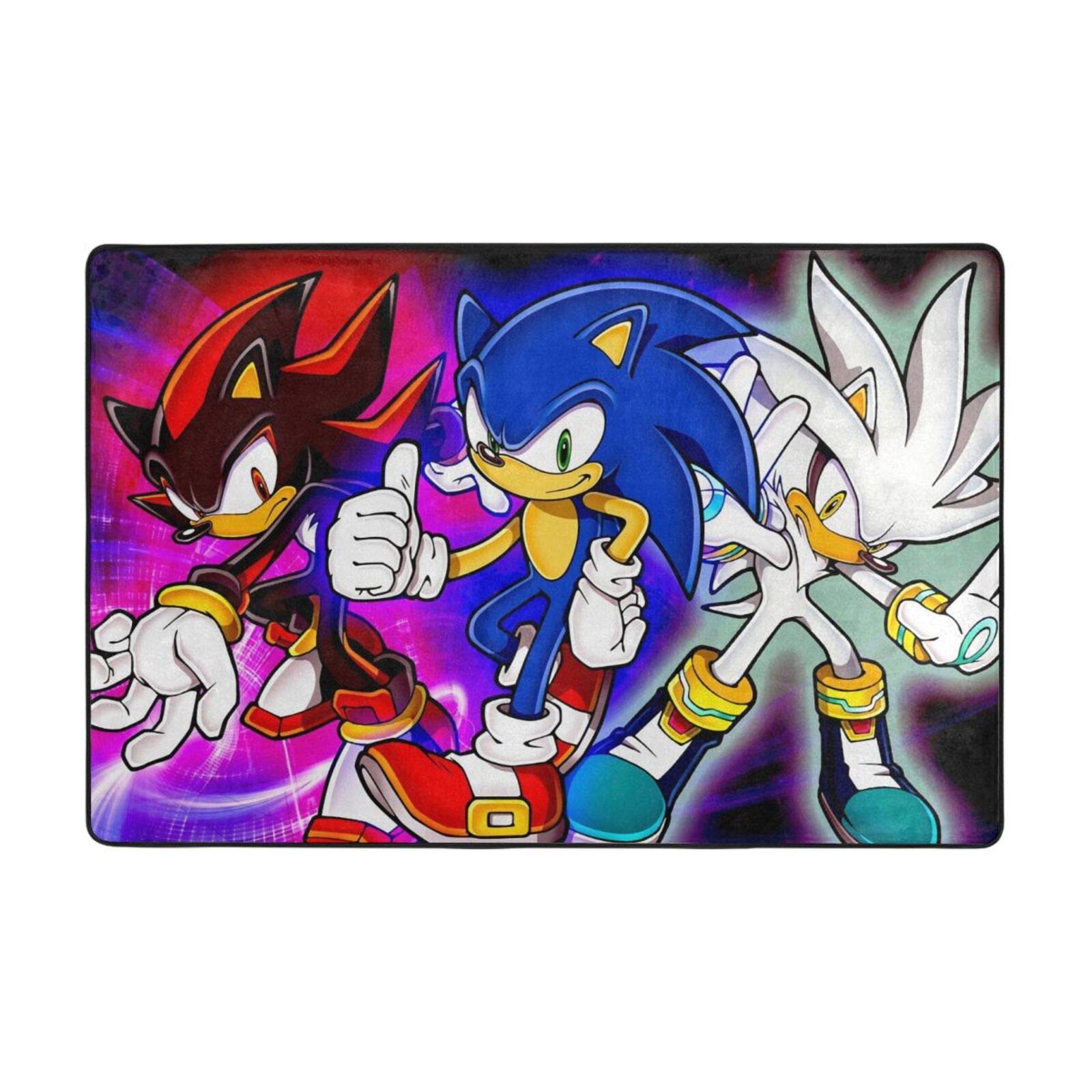 Cozy Area Rug Sonic The Hedgehog Chair Rug Stain Resistant Non-Slip Skin-Friendly Living Room Non-Slip Luxurious Home Pad Home Pad for Dining Room Study Room Laundry 36X24inch