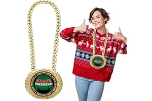 Donrime Christmas Ugly Sweater Medals - 6" Award Medals with Chain for Ugly Sweater Party Prizes, Christmas Decorations