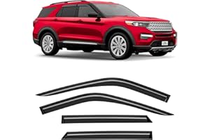 Voron Glass Tape-on Extra Durable Rain Guards for Ford Explorer 2020-2026, Window Deflectors, Vent Window Visors, 4 Pieces - 