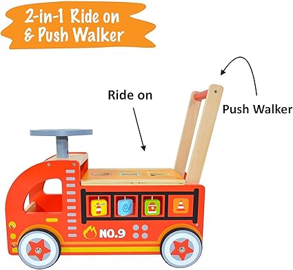 wooden fire engine walker