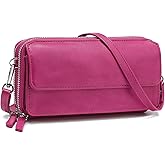 Lanyani RFID Crossbody Wallet Wristlet Purse with Phone Pocket For Women Vegan Leather