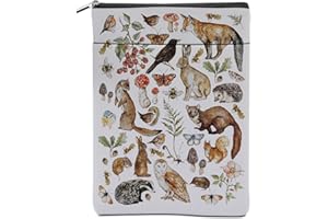 DHKG Forest Animals Book Sleeve Book Accessories Book Cover Book Protector Christmas Birthday Boss Day Book Lovers Gifts Bookish Book Club Gifts for Readers Women Librarian Coworker Mom Teacher