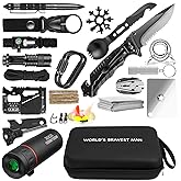 Survival Kit 34 in 1 Emergency Tactical Survival Gear Camping Tool Accessories Equipment Gifts for Men Christmas Stocking Stuffers Valentines Birthday Fathers Day for Dad Husband