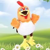 Easfan Chicken Hand Puppet with Movable Mouth Plush Toy Gift for Kids 11" | Role play preschool teaching, cute Chicken stuffed animal, creativity imagination, Easter Christmas birthday holiday gift