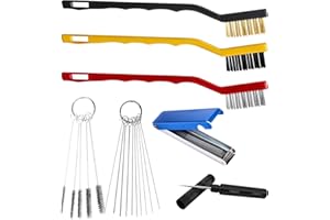 7Pcs Carburetor Jet Cleaning Tool, Professional Carb Jet Cleaning Kit & Welding Tip Cleaner with Brushes, Stainless Steel Nee