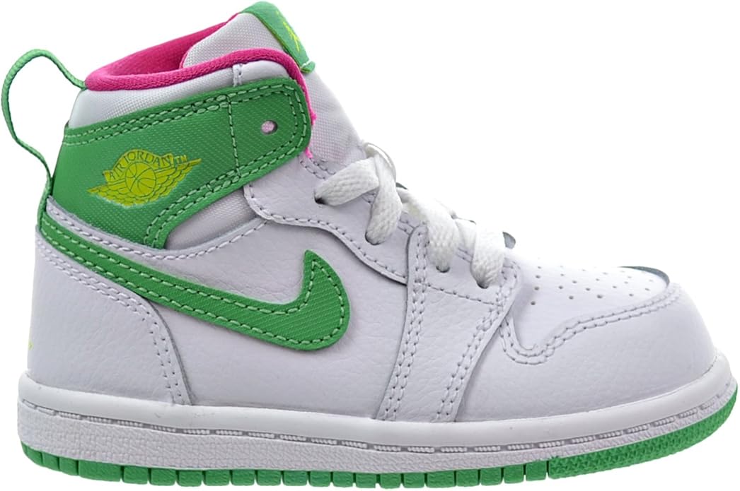Amazon.com | Jordan 1 Retro High GT Toddler's Shoes White/Gamma Green/Vivid Pink/Cyber 705324 