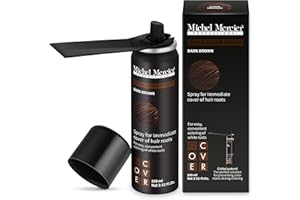Michel Mercier Hair Root Touch Up Spray with Unique Applicator, Protects Hairline and Scalp Health, Fast and Easy Grey Hair Cover Up Concealer for Women and Men, Instant Gray Coverage (Dark Brown)