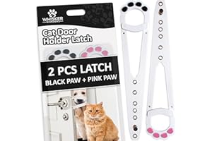Whisker Wonders Cat Door Latch and Cat Door Stopper Door Latch for Cats to Keep Dogs Out, Pet Door Latch for Cat Doors - Complete Door Stopper for Cats Solution