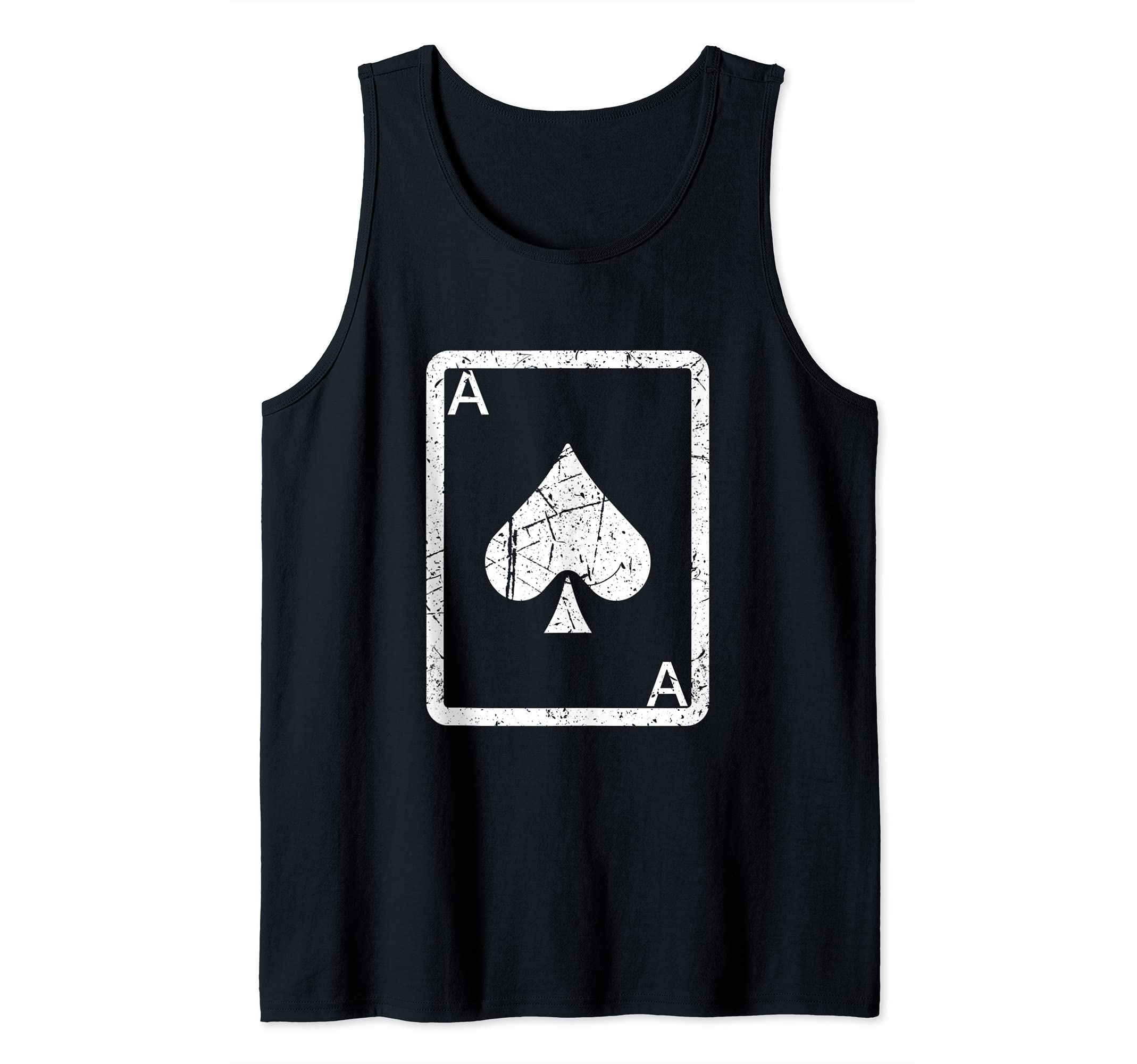 Mens Funny Card Game Fans Ace Spade Card Design Poker Player Tank Top