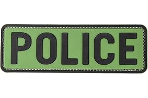 Hannah Fit Large PVC Police Patch Hook Fastener for MilitaryTactical Vest Combat Plate Carrier Law Enforcement (Green, 8.5x3 inch)