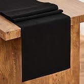 Letjolt Black Table Runner 72 Inches Long | Rustic, Cotton, Plain