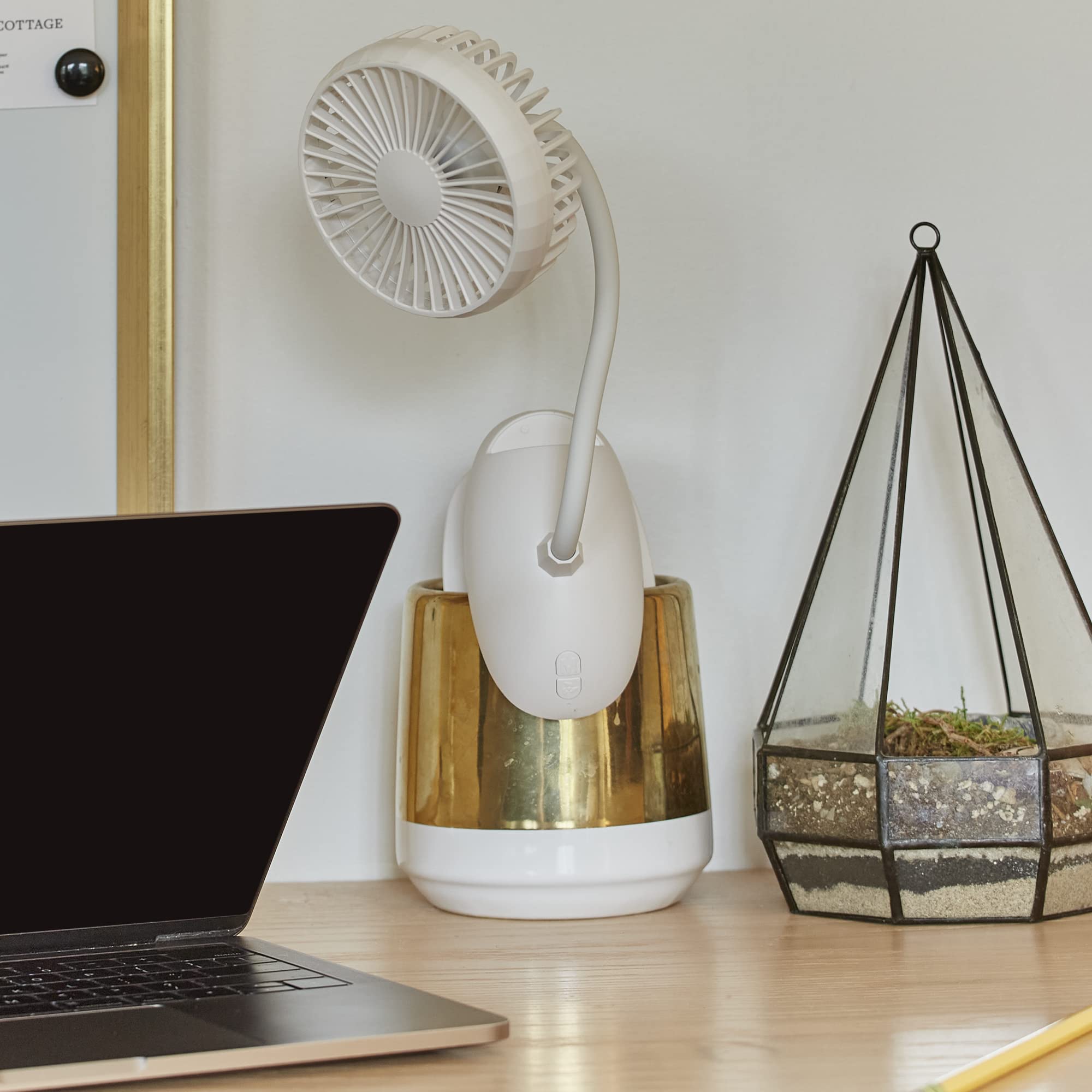 O2COOL Rechargeable USB Battery Clip Fan 5 Inch Adjustable Fan with 3 Speeds, Adjustable Neck, Long Gooseneck, Powerful Clip for Desk, Stroller, and Travel