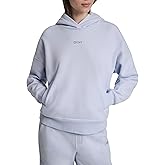 DKNY womens Metallic Bubble Logo Drop Shoulder Hoodie Sweatshirt
