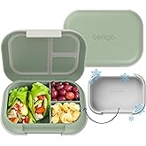 Bentgo Chill Max Leak-Proof XL Lunch Box - Included Ice Pack Keeps Food Cold; 5-Cup Capacity for Adults & Ages 8+, 3 or 4 Compartment Bento Box, BPA-Free, Dishwasher Safe (Clay Green & Gray)