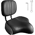 Relwears Oversized Comfortable Ergonomic Bike Seat with Backrest for Men and Women, Adjustable Height for Tricycle, City, Commuter, Electric Bike