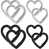 8Pcs Heart Shaped Keychain Clip Zinc Alloy Carabiner Cute Cool Spring Snap Clasp Hook Handbag Accessories Key Ring for Camping Hiking Fishing Traveling