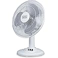 BLACK+DECKER Desk Fan for Home and Office, 12” Fan with 3 Speed Settings, Oscillating Portable Fan for Office Desk, Table Top and Kitchen Table with Adjustable Tilt, White