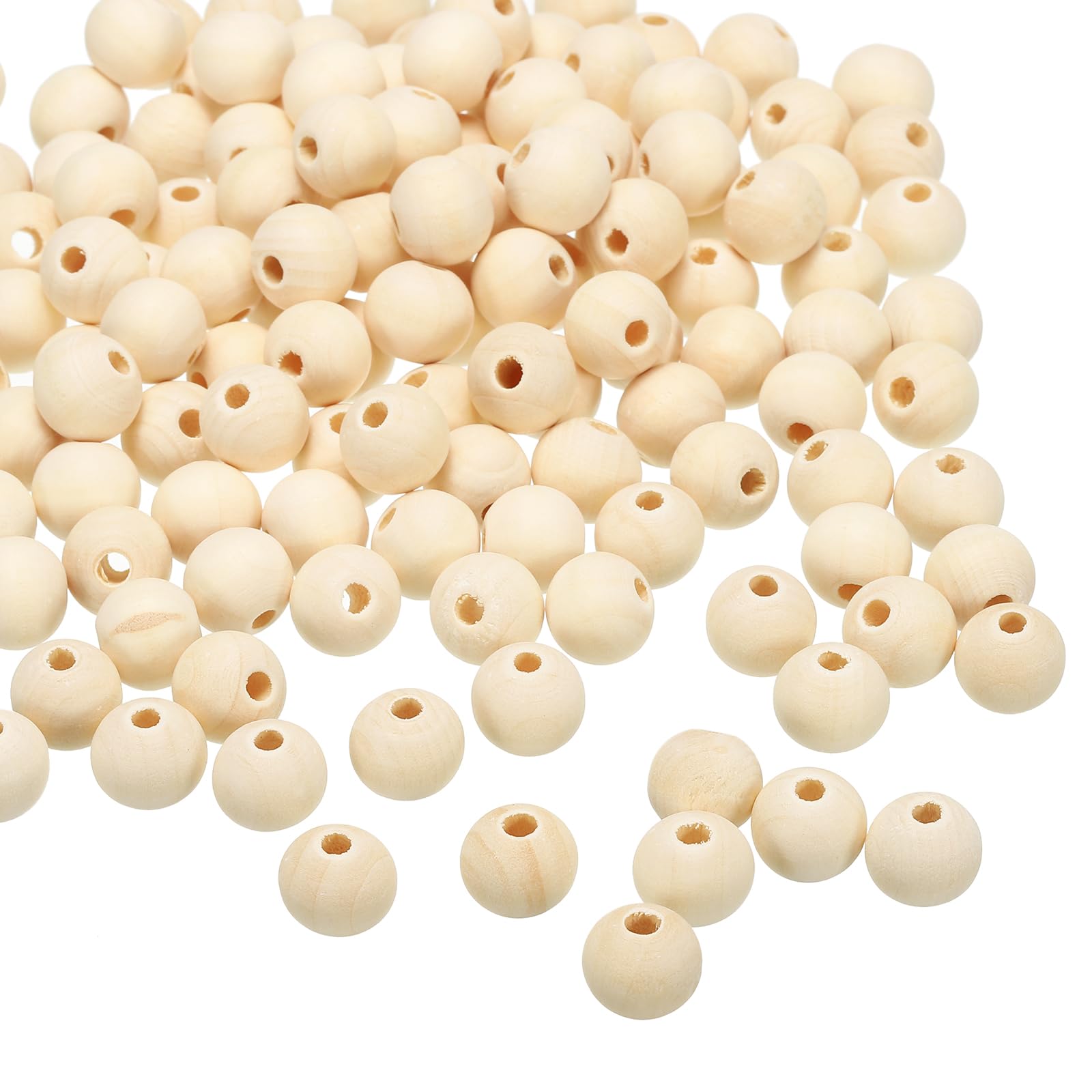 PATIKIL 12mm Natural Wood Beads, 600 Pack Unfinished Wooden Beads Round Loose Beads Spacer Beads for DIY Craft Jewelry Making Home Decoration, Brown