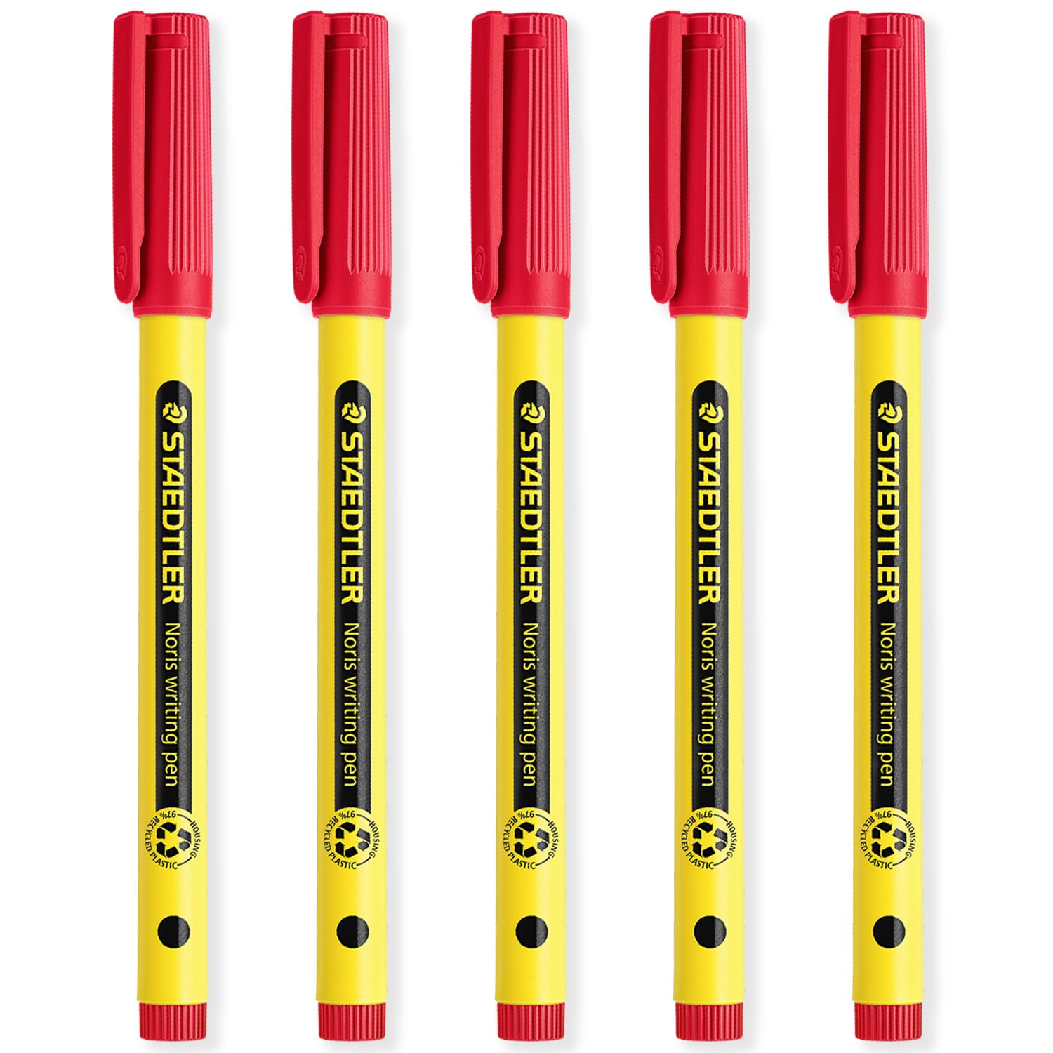 STAEDTLER 307 Noris Writing Pen - Handwriting Pens - 0.6mm Line Width - Ideal for School, Work, Office, etc (Red)