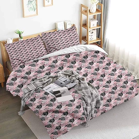 Mozenou Extra Large Duvet Cover Roses Romantic Pastel