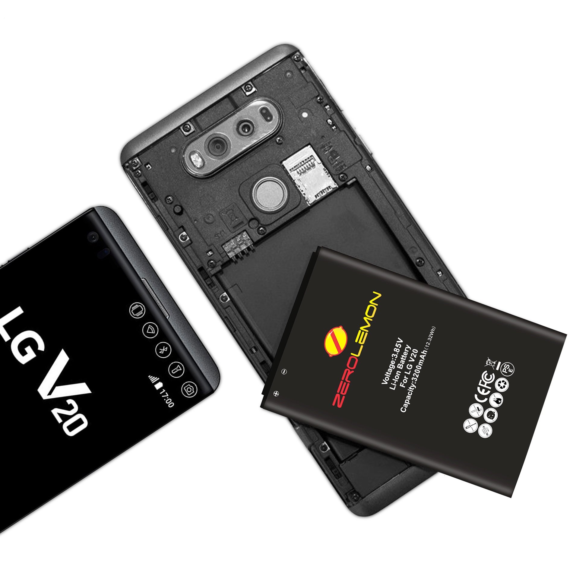 Galleon ZeroLemon LG V20 3200mah Battery, LG BL44e1F Replacement