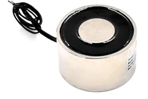 AKZYTUE DC 24V 700N 154LB/70Kg Suction Holding sucker round electric Magnet Solenoid lifting cylinder Electromagnet 59 x 34mm