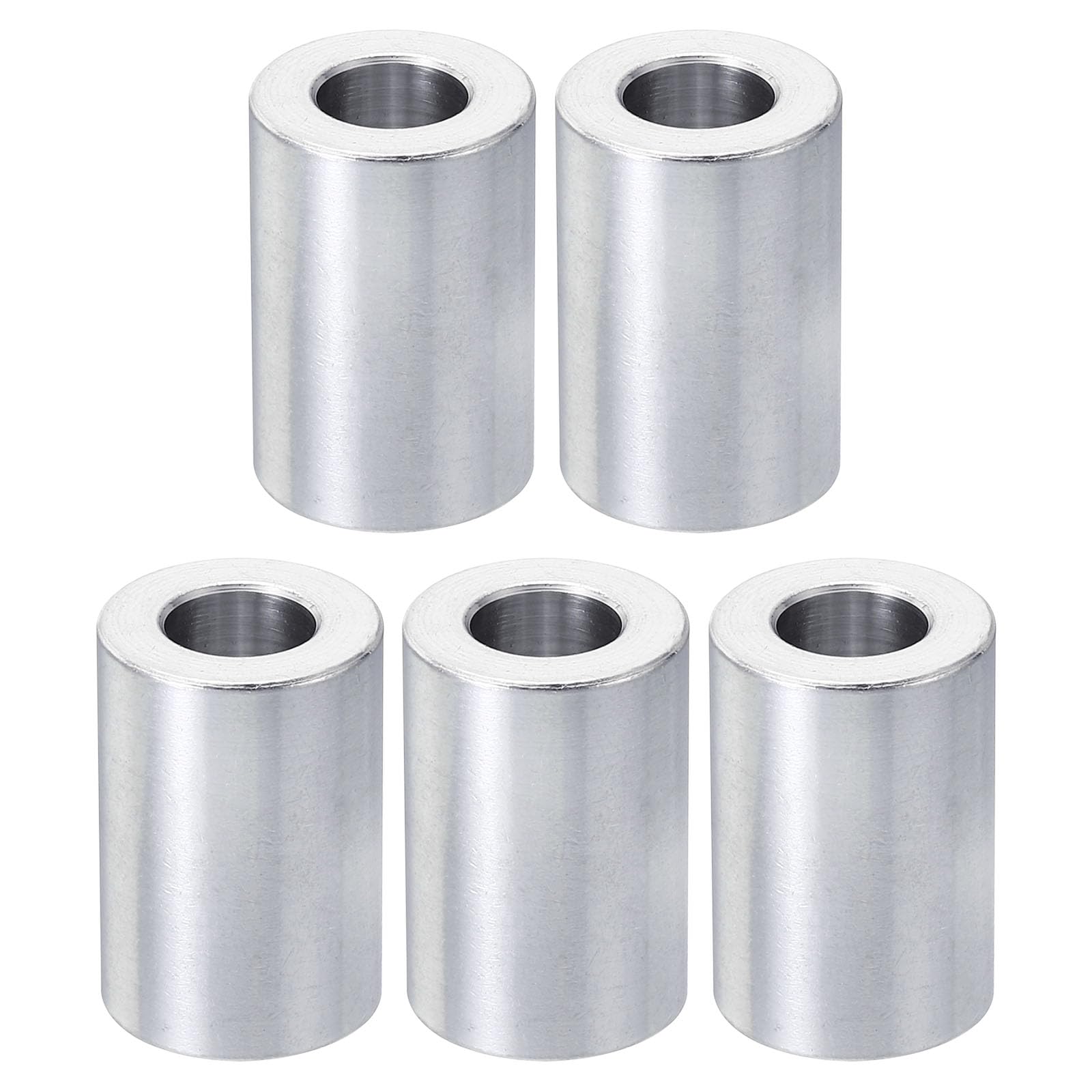 PATIKIL M10 Aluminum Spacers, 5 Pcs Metal Spacer Aluminum 10.5mm ID x 20mm OD x 30mm L Aluminum Spacer Screw Standoff Round for 3/8" M10 Screw Bolts