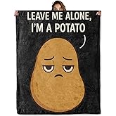 Funny Potato Blanket 50x60 in, Flannel Throw Blankets for Travel Camping Sofa Living Room Decor, Lightweight Cozy Soft Fuzzy Gifts for Women Adults Kids