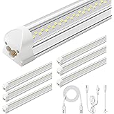 ELEKICO 6 Pack 50w 4ft Led Shop Light, Super Bright 7500lm 5000k V Shape 4' Led Shop Lights, Linkable 4 Foot Led Shop Lights for Garage Warehouse, Supermarket, Basement, Barn, Storage Area