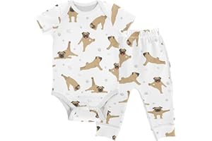 vvfelixl Baby Pants Sets Black Dachshund Long Haired Short Sleeve Baby Clothes for Boys Girls 0-24M